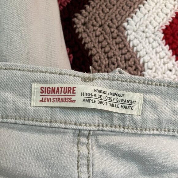 Levi’s Strauss Jeans Womens 8/29 High Rise Loose Straight Stretch Denim Neutral - Picture 2 of 11